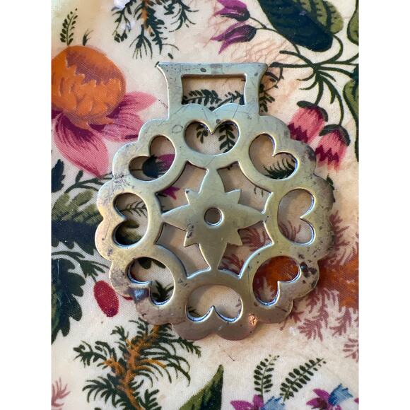 Brass Medallion: Star & Cut out Heart Design - Picture 1 of 5